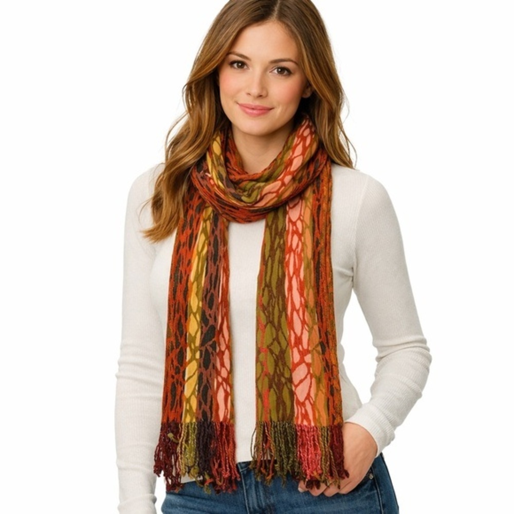 Tolani NWOT Colorful Striped Scarf